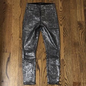 7 For All Mankind Jeans Metallic Snake-Print Skinny Pants
